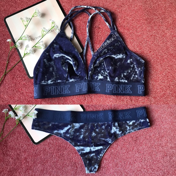 victoria secret pink bra and panty set